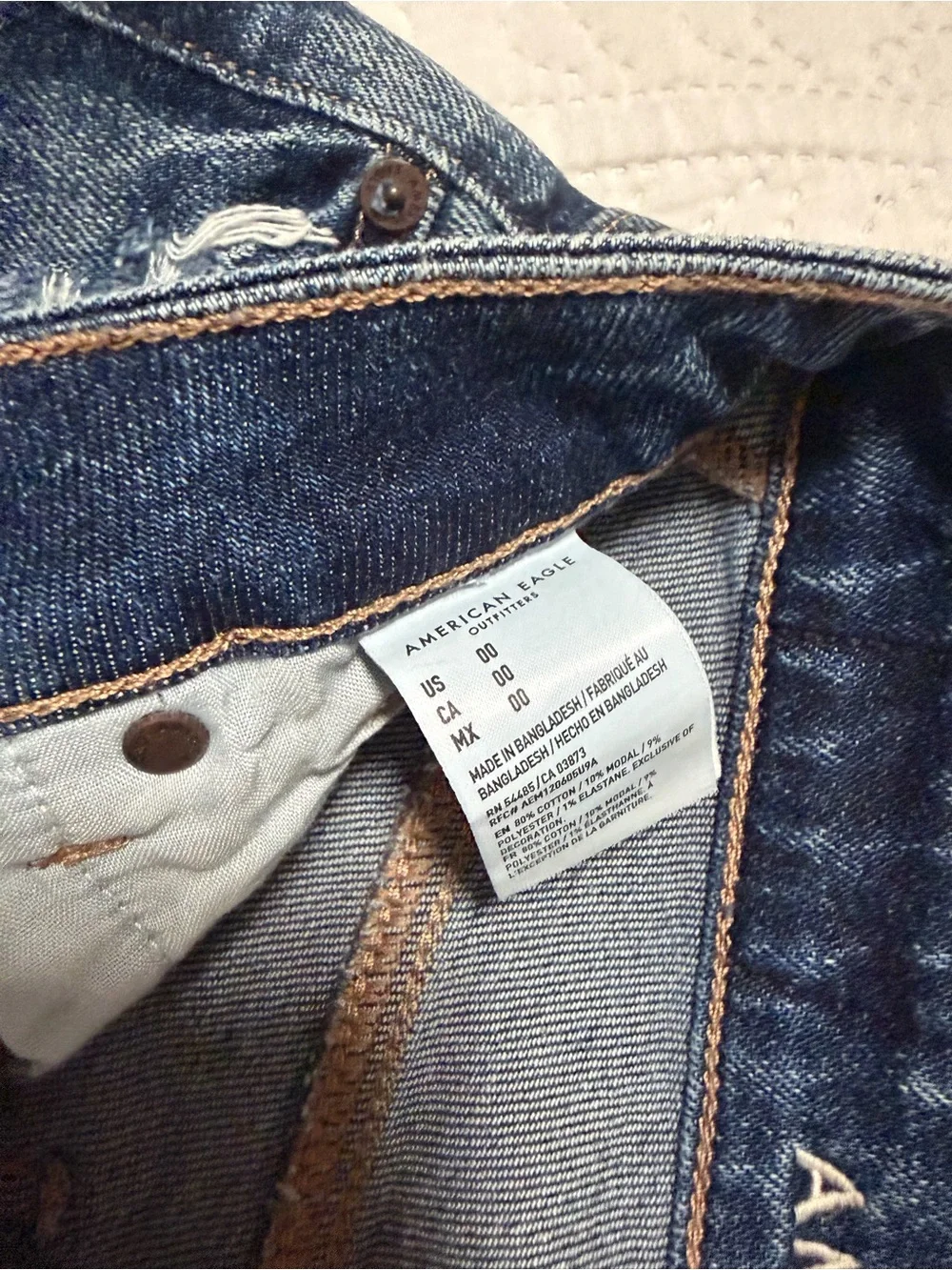 American Eagle Outfitters Dark Wash Distressed Denim Shorts